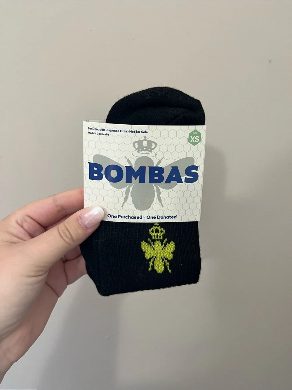 Bombas Black Ankle Socks with Lime Bee Logo